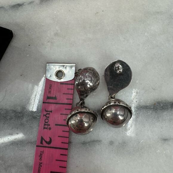 Vintage Chunky Statement Silver Earrings - Picture 2 of 5